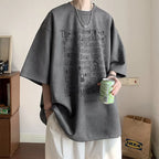 Boxy Fit T-Shirt Baggy Writing Print Design
