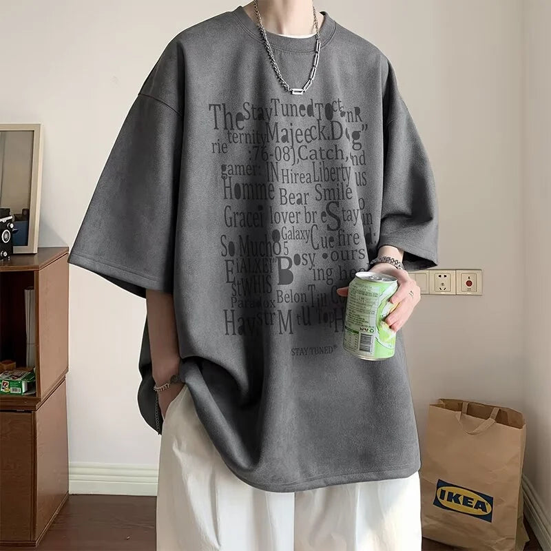 Boxy Fit T-Shirt Baggy Writing Print Design