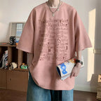 Boxy Fit T-Shirt Baggy Writing Print Design