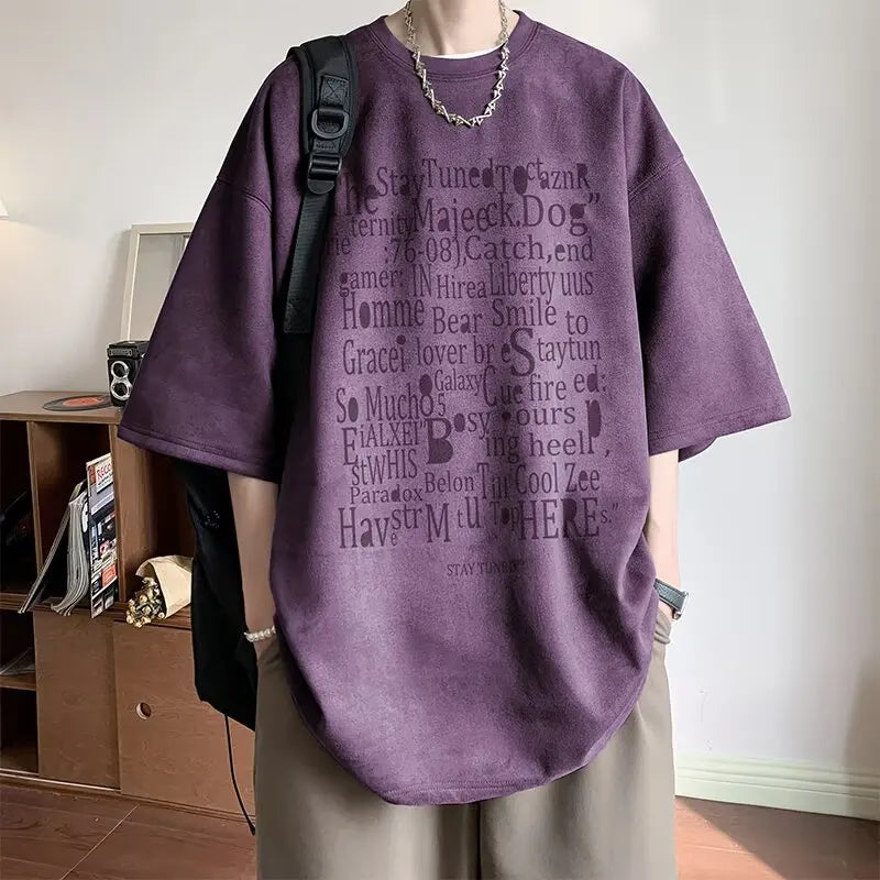 Boxy Fit T-Shirt Baggy Writing Print Design