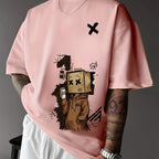 Boxy Graphic Tee | Urban Cartoon Box‑Head Character T-Shirt