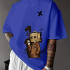Boxy Graphic Tee | Urban Cartoon Box‑Head Character T-Shirt