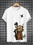 Boxy Graphic Tee | Urban Cartoon Box‑Head Character T-Shirt
