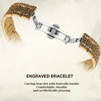 Statement Skeleton Mechanical Watch Stainless Steel Bronze Strap