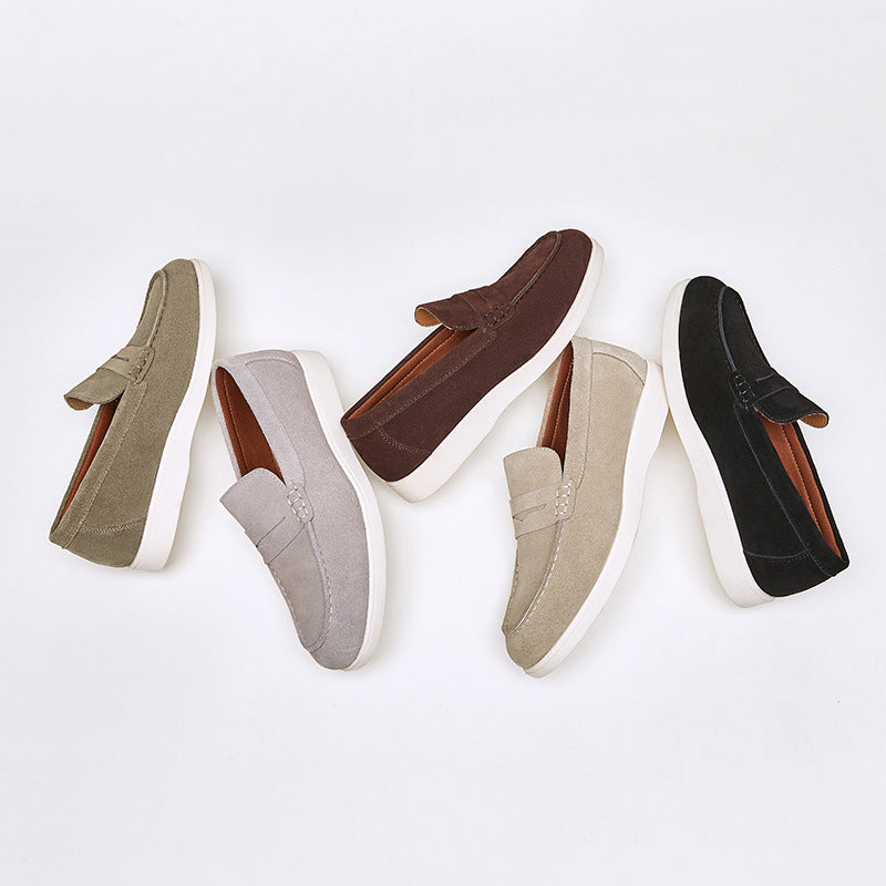 British Style Genuine Leather Loafers Slip-On Shoes