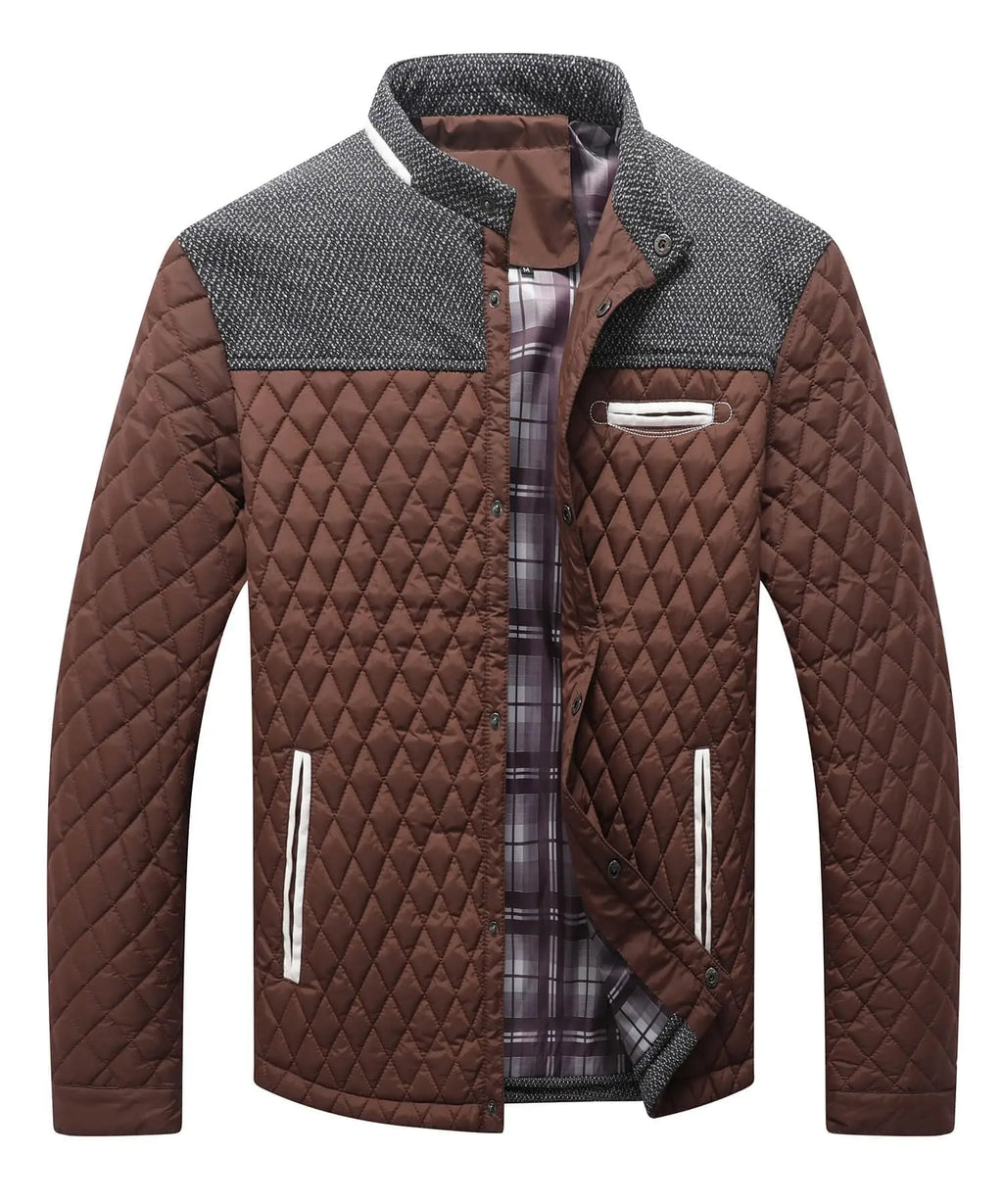 Men's Bomber Puffer Jacket Diamond Quilted