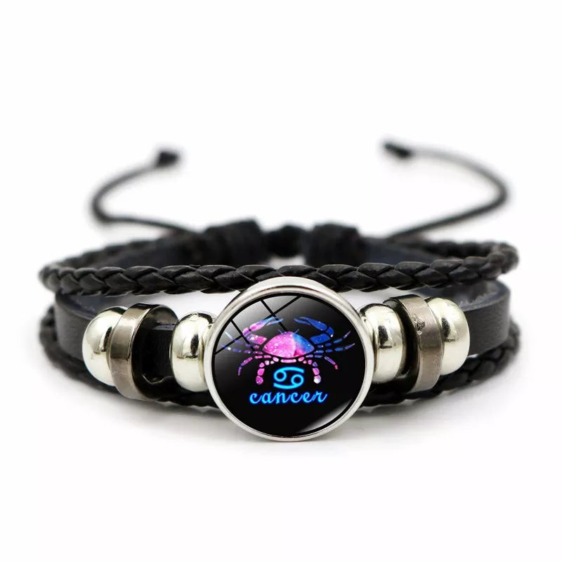Star Signs Energy Bracelet Zodiac Good Luck Horoscope Women Men Bangle
