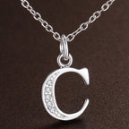 Letters Sterling Silver Necklace Pendant Name Initial