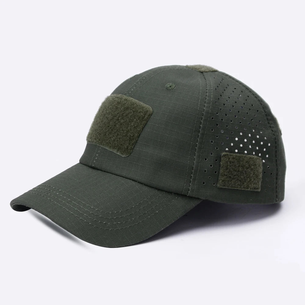 Camo Baseball Cap With Sunglasses Holder Velcro Outdoors