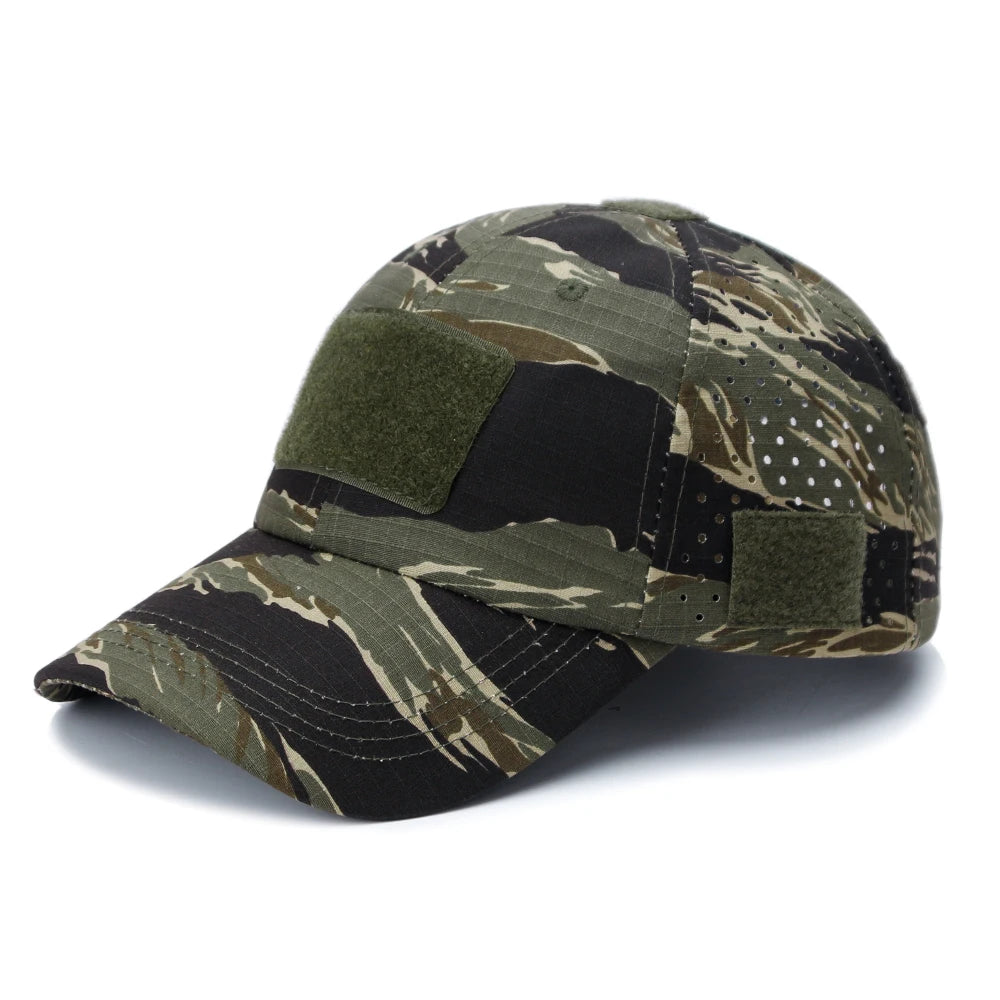 Camo Baseball Cap With Sunglasses Holder Velcro Outdoors