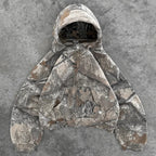 Camo Hoodie Zip-Up Retro Oversized Unisex