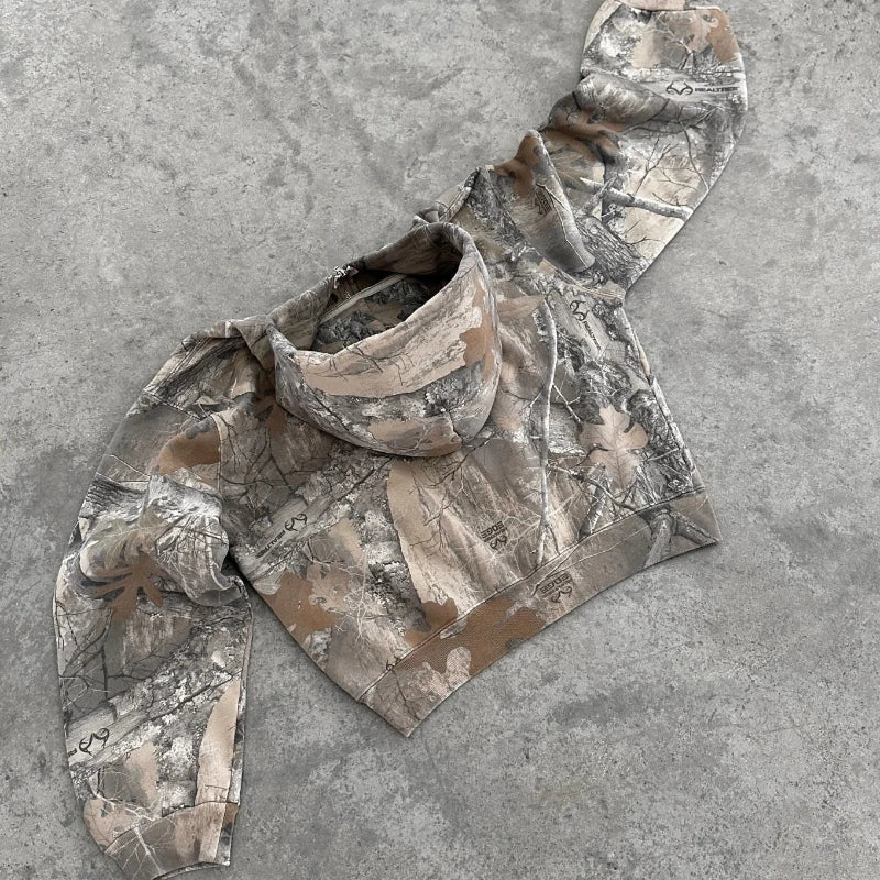Camo Hoodie Retro Camouflage Pattern Oversized Unisex