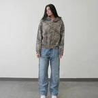 Camo Hoodie Zip-Up Retro Oversized Unisex