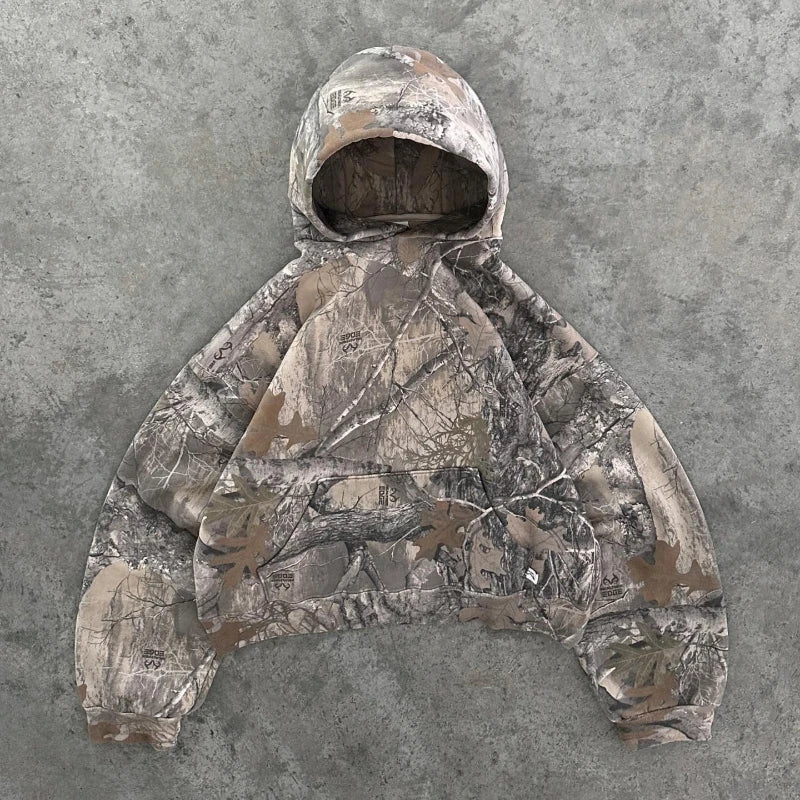 Camo Hoodie Retro Camouflage Pattern Oversized Unisex