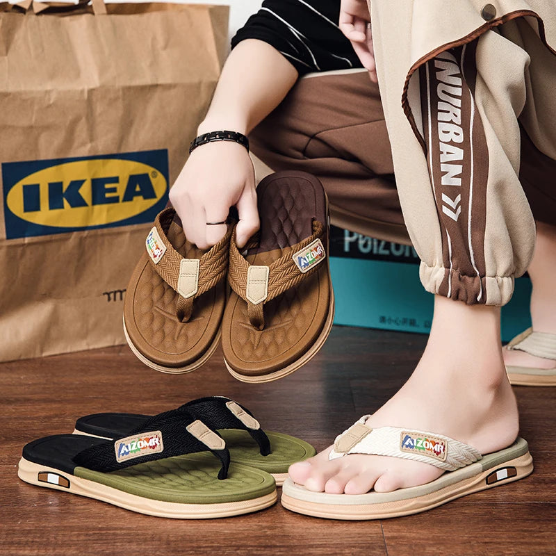 Canvas Thongs Non-Slip Men's Flip Flops