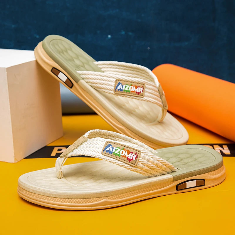Canvas Thongs Non-Slip Men's Flip Flops