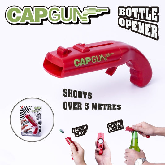 Novelty Bottle Opener Cap Gun Launcher Shooter Beer Soft Drinks Bar & Party Supplies, BBQs, Drinking Games
