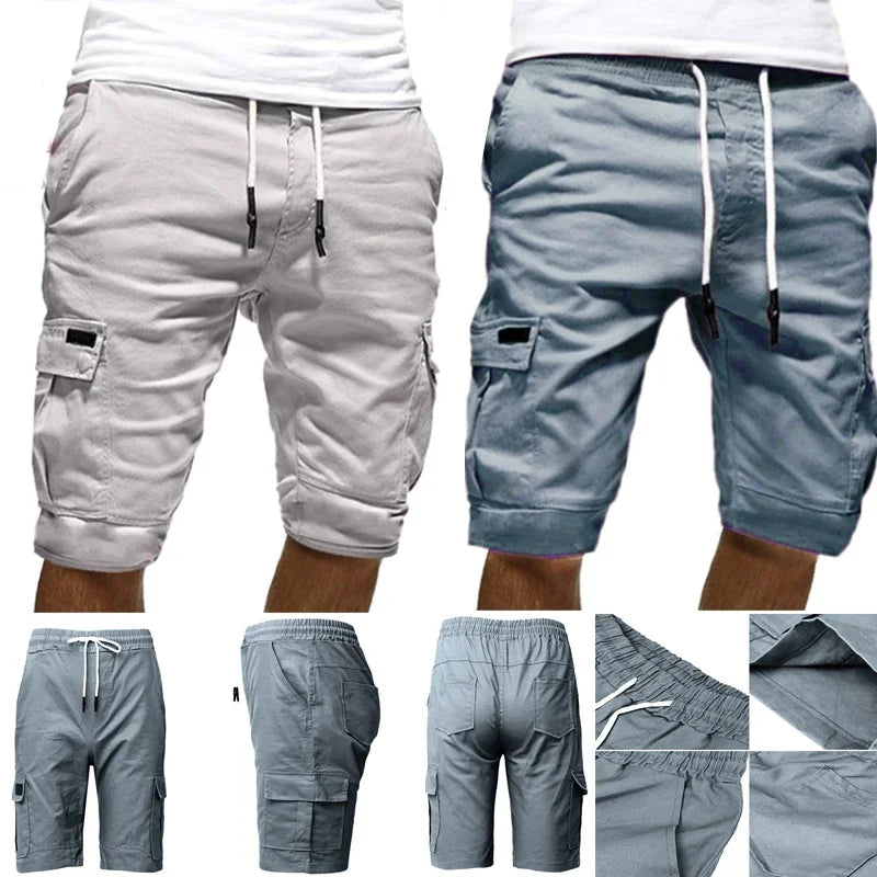 Cargo Shorts Summer Beach Streetwear With Drawstring Men's Comfortable