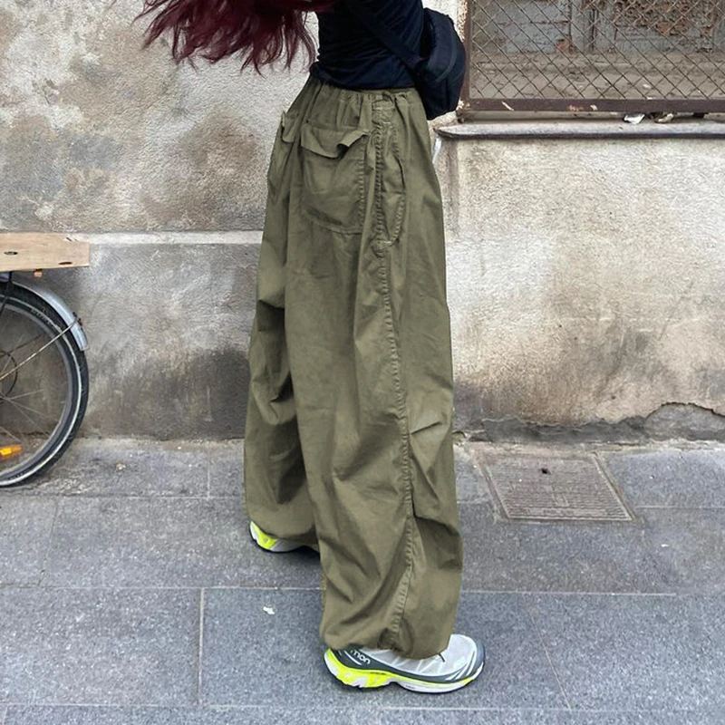 Women's Baggy Punk Cargo Parachute Balloon Pants Wide Leg