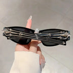 Cat Eye Sunglasses | Chrome Star Punk Vintage