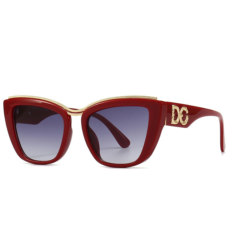 Cat Eye Vintage Designer Women's Large Sunglasses