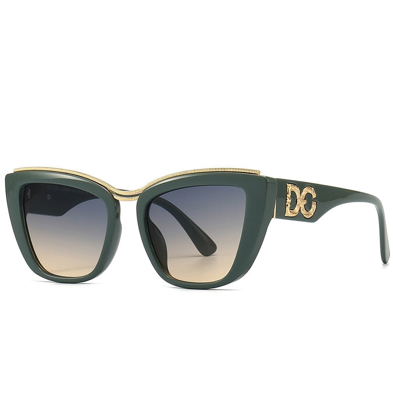 Cat Eye Vintage Designer Women's Large Sunglasses