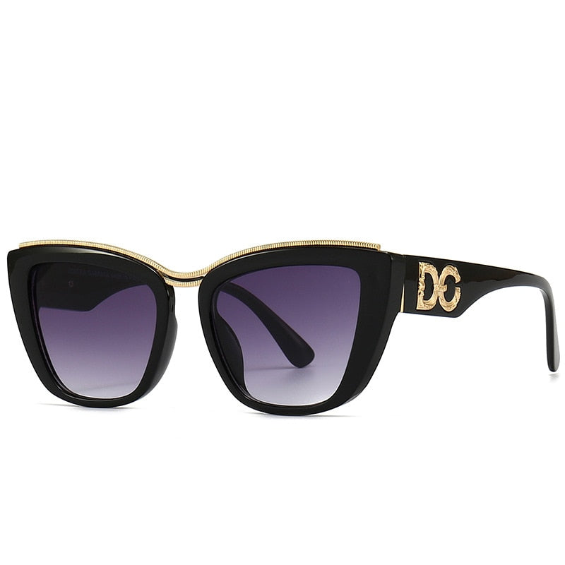 Cat Eye Vintage Designer Women's Large Sunglasses