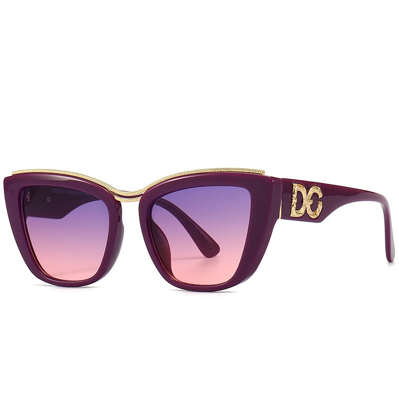 Cat Eye Vintage Designer Women's Large Sunglasses