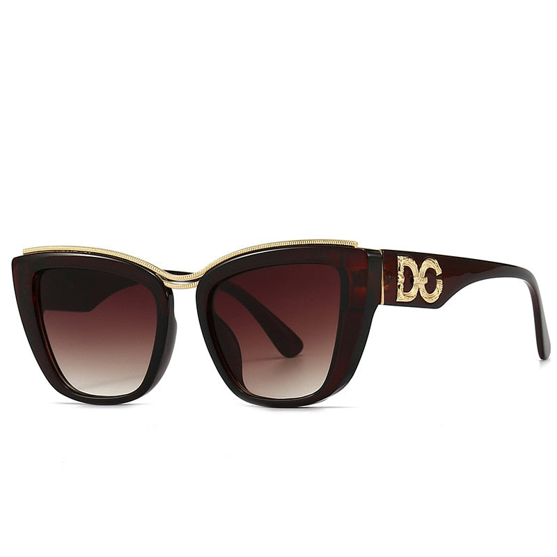 Cat Eye Vintage Designer Women's Large Sunglasses