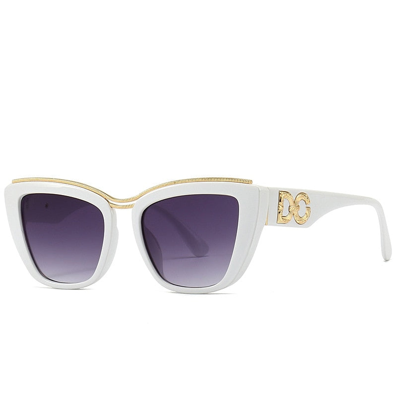 Cat Eye Vintage Designer Women's Large Sunglasses