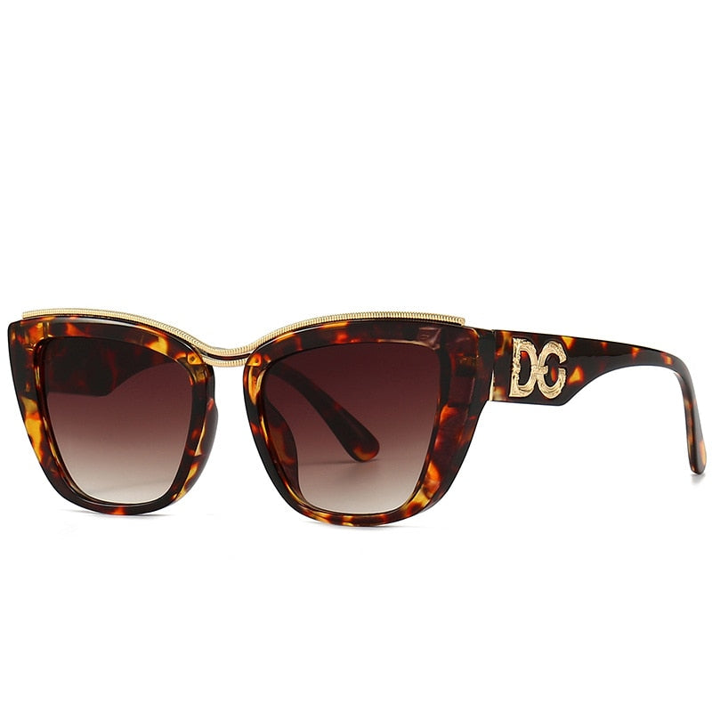 Cat Eye Vintage Designer Women's Large Sunglasses