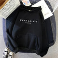 French Hoodie Cest La Vie Paris Chic Slogan