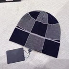 Beanie Chequered Knit Cuff