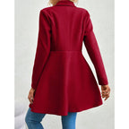 Le Coat Women's French Lapels Mid Length Overcoat Cinched Waist