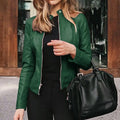 Women's Classic Motorbike Biker Bomber Jacket