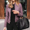 Women's Classic Motorbike Biker Bomber Jacket