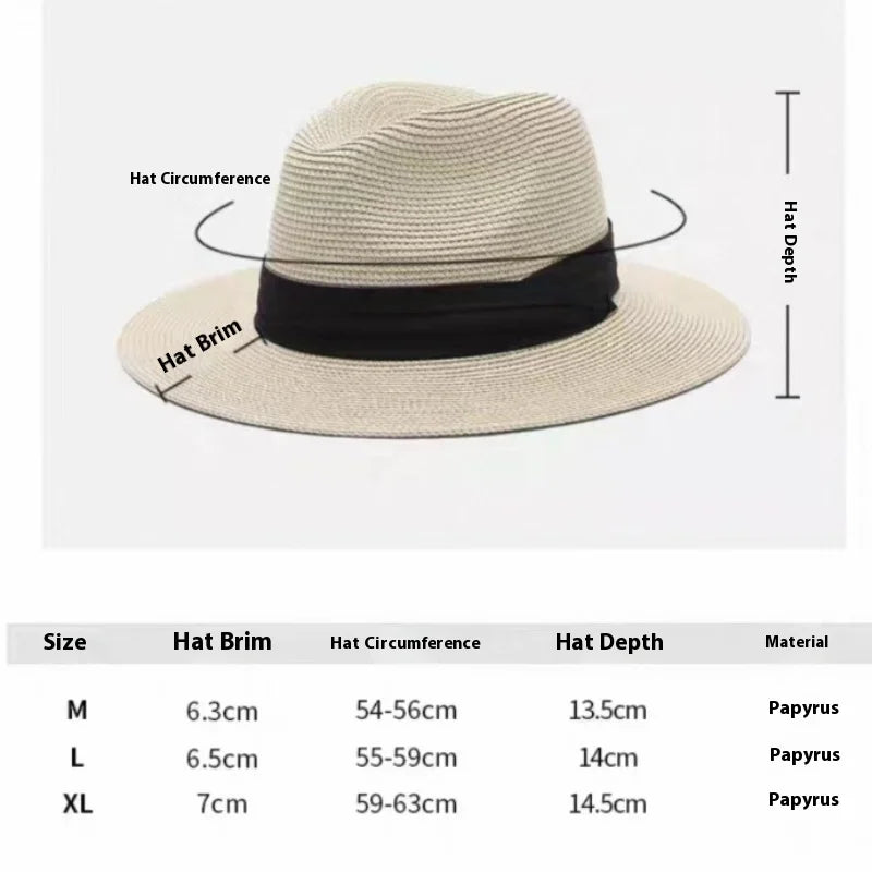 Classic Panama Hat Large Size Wide Brim Fedora