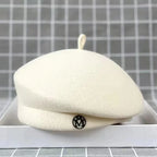 Classic Women's Beret Wool Felt Cap Hat | M Monogram