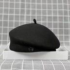 Classic Women's Beret Wool Felt Cap Hat | M Monogram
