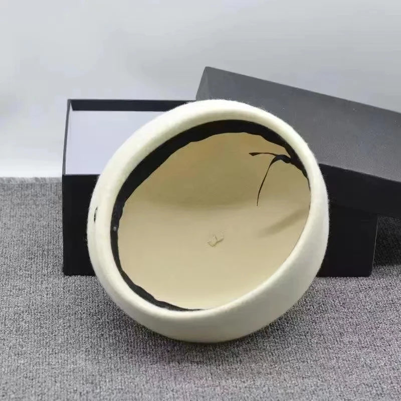 Classic Women's Beret Wool Felt Cap Hat | M Monogram