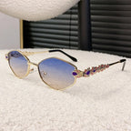 Classy Hexagon Rhinestone Sunglasses Punk Retro Style