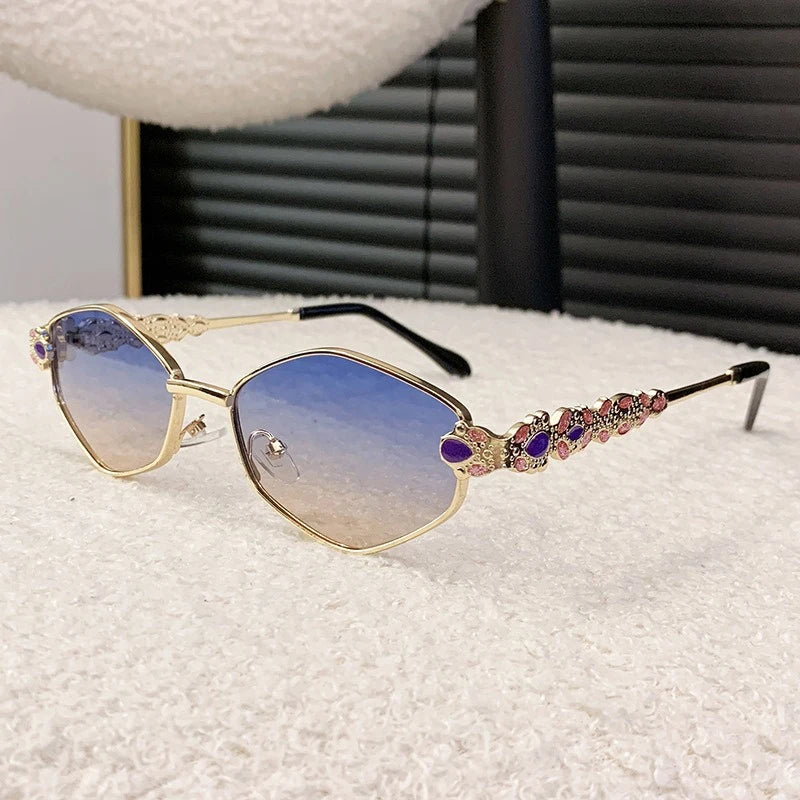 Classy Hexagon Rhinestone Sunglasses Punk Retro Style