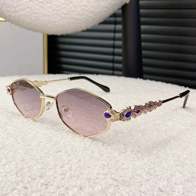 Classy Hexagon Rhinestone Sunglasses Punk Retro Style