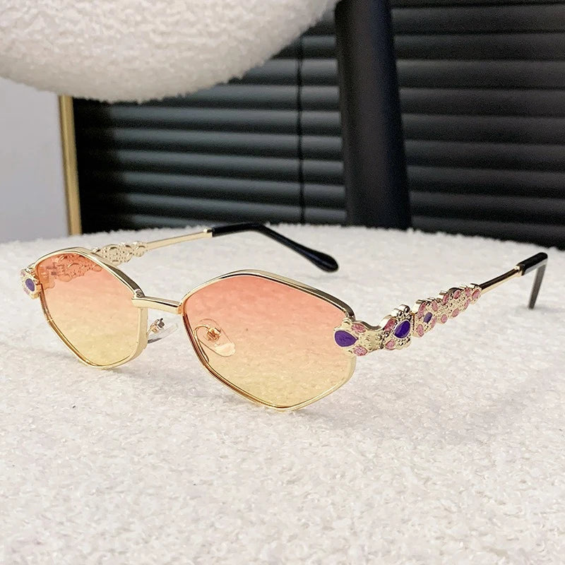 Classy Hexagon Rhinestone Sunglasses Punk Retro Style