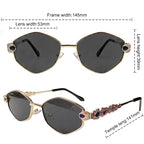 Classy Hexagon Rhinestone Sunglasses Punk Retro Style
