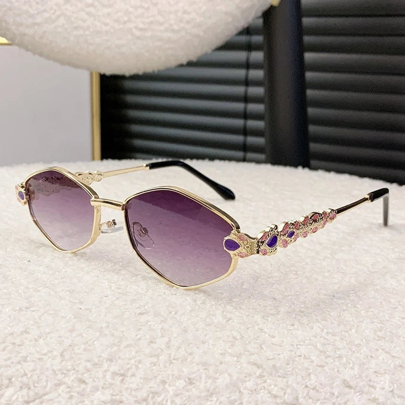 Classy Hexagon Rhinestone Sunglasses Punk Retro Style