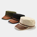 Embroidered Flat Cap Vintage Military Cadet Design – Unisex Adjustable