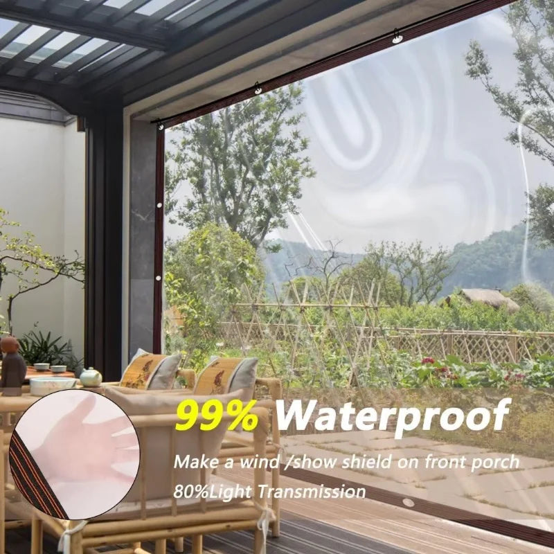 Clear Waterproof Tarp Rain Cover Transparent Multi Purpose Canopy
