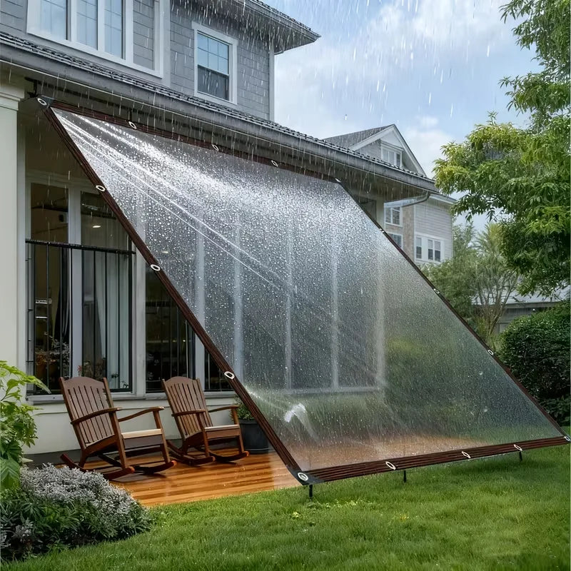 Clear Waterproof Tarp Rain Cover Transparent Multi Purpose Canopy