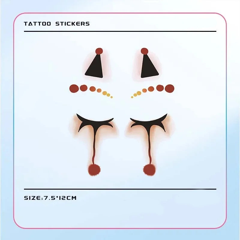 Clown Face Tattoo Temporary Sticker Party Makeup